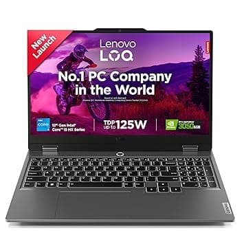 Lenovo [Smartchoice LOQ 12th Gen Intel Core i5-12450HX /39.6cm/ 144Hz 300Nits FHD Gaming Laptop (16GB/512GB SSD/Win 11/ RTX 3050 6GB Graphics/100% sRGB/MSO 21/3 Mon Game Pass/Grey/2.4Kg), 83GS003UIN